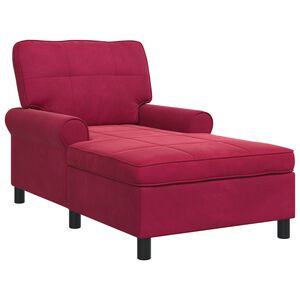 vidaXL Chaise Lounge me&eth; p&uacute;&eth;i V&iacute;nrau&eth;ur 91 x 157 x 91 cm Flauel