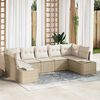 vidaXL Gar&eth;s&oacute;fa sett me&eth; geymslu 7 pcs Beige og krem Poly rattan