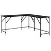 vidaXL Skrifbor&eth; Svartur Eik 149 x 149 x 75 cm Samsettur vi&eth;ur