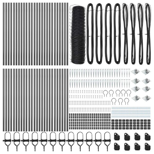 vidaXL Gir&eth;ingarp&oacute;stur Gr&aacute;r 100 x 0,5 m (50 mm net) St&aacute;l og PVC