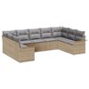 vidaXL Gar&eth;s&oacute;fa sett me&eth; geymslu 9 pcs Drapplita&eth;ur p&oacute;l&yacute;rattan