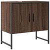 vidaXL Ba&eth;herbergissk&aacute;pur Br&uacute;nn Eikarlitur 60x33x60 cm Samsettur Vi&eth;ur