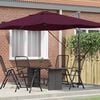 vidaXL Cantilever Roma Parasol Rautt og svart 352 x 251 x 260 cm