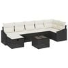 vidaXL S&oacute;fasett me&eth; p&uacute;&eth;i me&eth; geymslu 8 pcs Svartur p&oacute;l&yacute;rattan