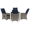 vidaXL Garður borðsett 5 pcs Grár pólýrattan