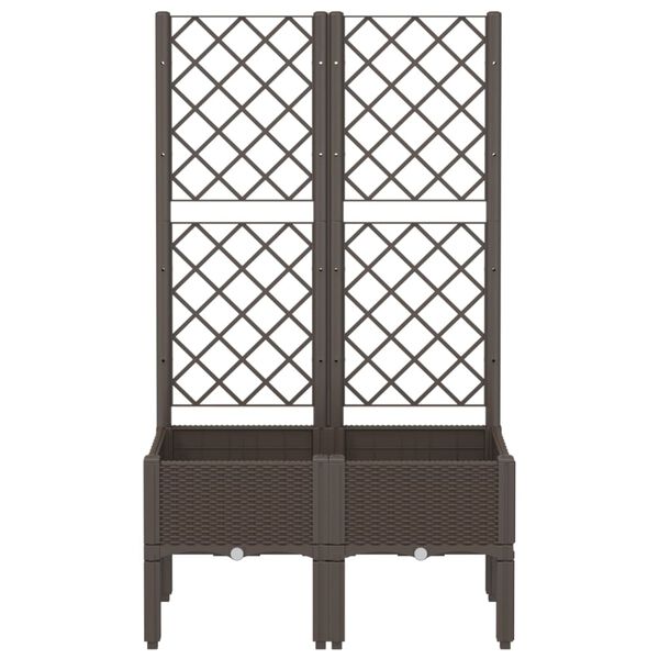 vidaXL Gróðurkassi með Rimlagrind 80x40x142 cm Brúnt PP