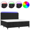 vidaXL H&oacute;lfa&eth; Springr&uacute;m me&eth; D&yacute;nu&LED Svart 200x200cm cm Flauel