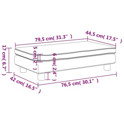 vidaXL Barnasófi með Fótskemli Blár 100x50x30 cm Flauel