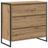vidaXL Vi&eth;beinteyfla Listama&eth;ur Eik 79 x 36 x 75.5 cm Samsettur vi&eth;ur