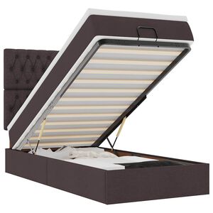 vidaXL Ottoman R&uacute;mgrind me&eth; d&yacute;nu D&ouml;kkbr&uacute;nt 80x200 cm Efni