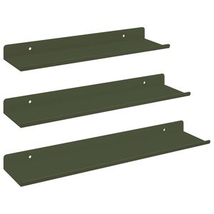 vidaXL Flj&oacute;tandi skrifbor&eth; 3 pcs Ol&iacute;fugr&aelig;nn 40 x 9 x 2,5 cm St&aacute;l