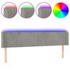 vidaXL LED H&ouml;f&eth;agafl Lj&oacute;sgr&aacute;tt 163x16x78/88 cm Flauel