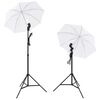 vidaXL Stúdíóbúnaður með Lömpum, Hlífum, Bakgrunni og Endurkastara