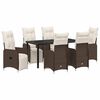 vidaXL Gar&eth;ur bor&eth;sett me&eth; p&uacute;&eth;i 7 pcs Br&uacute;nn p&oacute;l&yacute;rattan