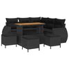 vidaXL Gar&eth;s&oacute;fa sett 9 pcs Svartur p&oacute;l&yacute;rattan