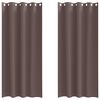 vidaXL Svartgard&iacute;nur me&eth; hringjum 2 pcs D&ouml;kk br&uacute;nt 260 x 140 cm