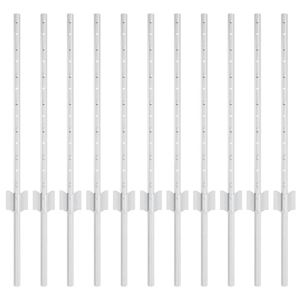 vidaXL Gir&eth;ingarp&oacute;stur 11 pcs Silfur 60 cm St&aacute;l