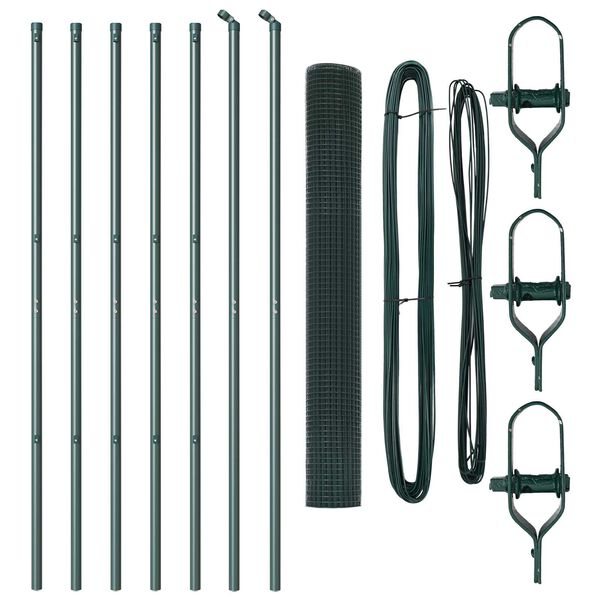 vidaXL Gir&eth;ingarp&oacute;stur Gr&aelig;nn 10 x 1,2 m (12 x 12 mm vef) St&aacute;l og PVC