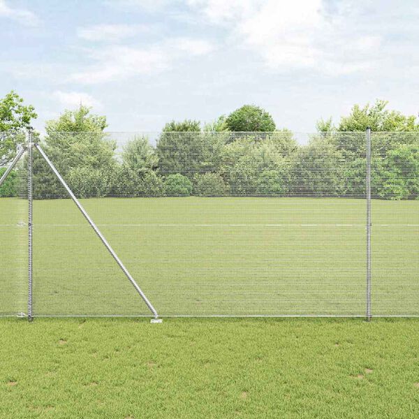 vidaXL Gir&eth;ingarp&oacute;stur Silfur 10 x 1,6 m (12 x 12 mm net) St&aacute;l