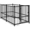vidaXL Hundabyrgi Svart 193,5x97x100 cm St&aacute;l