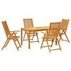 vidaXL 5 Hluta Gar&eth;bor&eth;stofusett 140x80x74 cm Gegnheill Akas&iacute;uvi&eth;ur