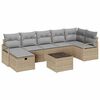 vidaXL S&oacute;fasett me&eth; p&uacute;&eth;i 8 pcs Beige og lj&oacute;sgr&aacute;r p&oacute;l&yacute;rattan