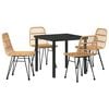 vidaXL Gar&eth;ur bor&eth;sett 5 pcs Br&uacute;nn Dufth&uacute;&eth;a&eth; st&aacute;l