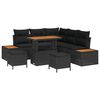 vidaXL Gar&eth;s&oacute;fa sett me&eth; p&uacute;&eth;i me&eth; geymslu 8 pcs Svartur Poly rattan