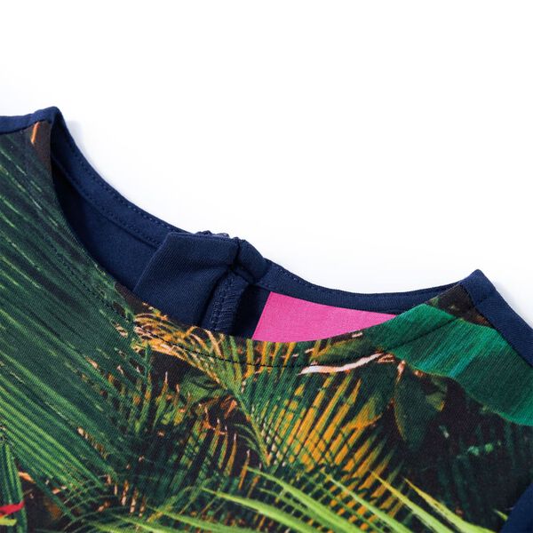 Barnakjóll með Síðum Ermum Dökkblár 116