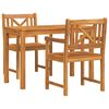 vidaXL Gar&eth;ur bor&eth;sett 3 pcs Br&uacute;nn Hrein akas&iacute;utr&eacute;