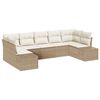 vidaXL Gar&eth;s&oacute;fa sett me&eth; geymslu 7 pcs Beige og krem Poly rattan
