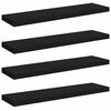 vidaXL Vegghengdar Hillur 4 stk. Svartar 90x23,5x3,8 cm MDF