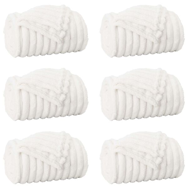 vidaXL &THORN;eppi 6 pcs Hv&iacute;tt 200 x 150 cm Fl&iacute;s