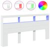 vidaXL H&ouml;f&eth;agaflssk&aacute;pur me&eth; LED Hv&iacute;tur 200x17x102 cm