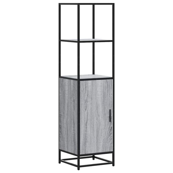 vidaXL Highboard Grátt Sonoma 35,5x35x139 cm Hannaður viður og málmur