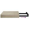 vidaXL Vegghengdar Hillur 2 stk. Eikarlita&eth;ar 23x23,5x3,8 cm MDF