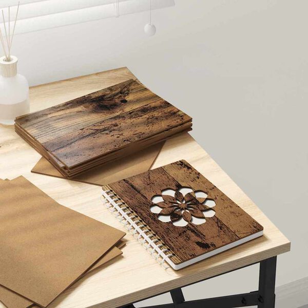 vidaXL Skreyting spjöld 12 pcs Gamalt viður 15 x 21 x 0.3 cm