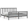 vidaXL R&uacute;mgrind me&eth; H&ouml;fu&eth;gafli Gr&aacute;r 200x200 cm Gegnheill Vi&eth;ur