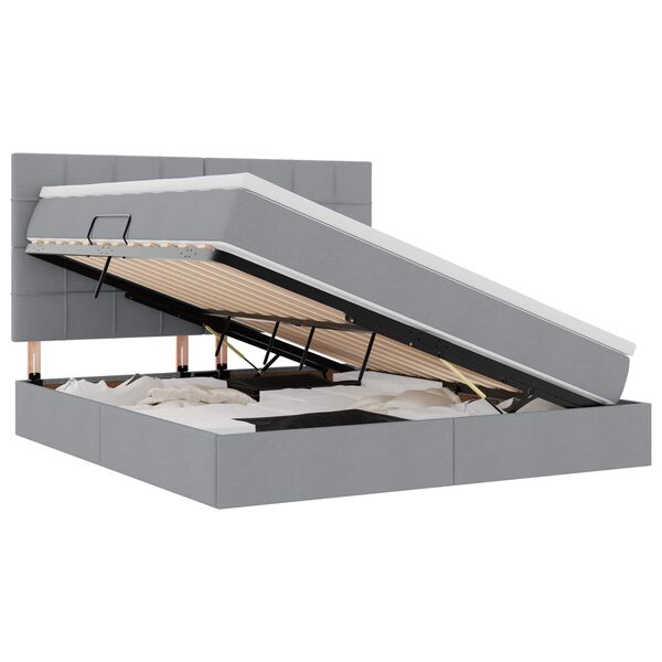 vidaXL R&uacute;m me&eth; geymslur&yacute;mi og d&yacute;nu Lj&oacute;sgr&aacute;r 160 x 200 cm P&oacute;l&yacute;ester