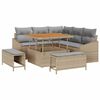 vidaXL Gar&eth;s&oacute;fa sett me&eth; p&uacute;&eth;i 8 pcs Drapplita&eth;ur p&oacute;l&yacute;rattan