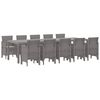 vidaXL Gar&eth;ur bor&eth;sett me&eth; p&uacute;&eth;i 11 pcs Lj&oacute;sgr&aacute;tt Poly rattan