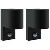vidaXL Utandyra veggl&yacute;sing 2 pcs Svartur 12 x 7 x 15 cm Ry&eth;fr&iacute;tt St&aacute;l
