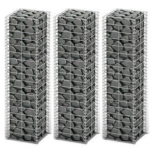 vidaXL Gabion sett 3 stk. S&iacute;nkh&uacute;&eth;a&eth;ur V&iacute;r 25 x 25 x 100 cm