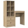 vidaXL Skrifbor&eth; me&eth; sk&uacute;ffu me&eth; hillu me&eth; geymslu 2 pcs Sonoma Eik