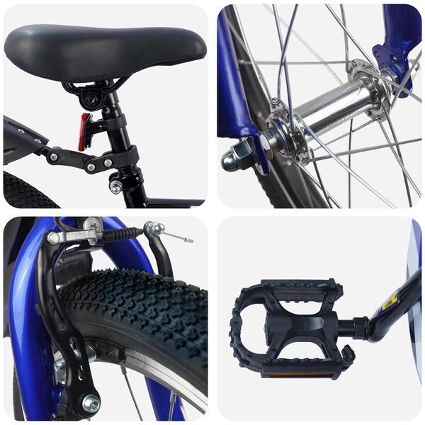 vidaXL Barnahj&oacute;l 18 Tommur fyrir 5-7 &aacute;ra Svartur