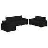 vidaXL S&oacute;fi 3 pcs Svartur 220 x 80 x 84 cm L&iacute;n-blanda&eth;ur efni