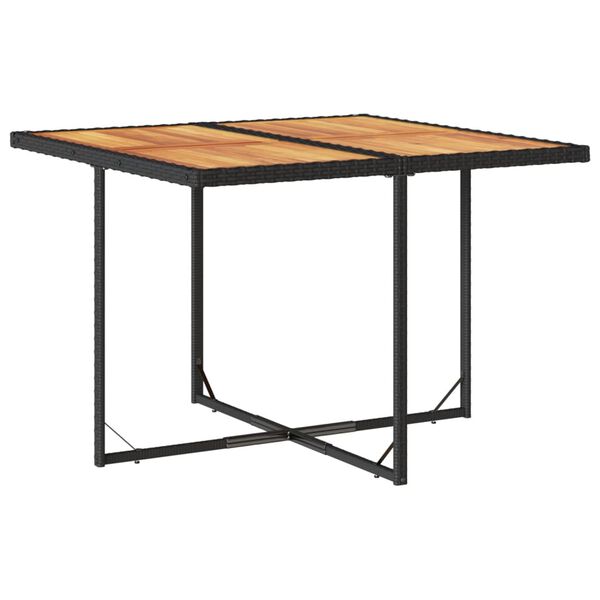 vidaXL 11 Parta Gar&eth;bor&eth;stofusett me&eth; Sessum Svart P&oacute;l&yacute;rattan