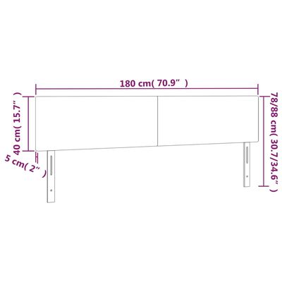 vidaXL Höfðagaflar 2 stk. 90x5x78/88 cm Dökkgrátt Efni