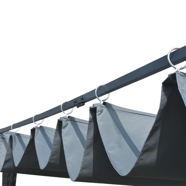 vidaXL Garðskáli með Renniþaki Pólýrattan 400x400x200 Grár og Reykgrár