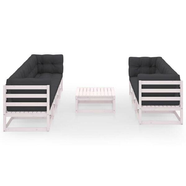 vidaXL 8 Parta Gar&eth;s&oacute;fasett me&eth; Sessum Gegnheil Fura